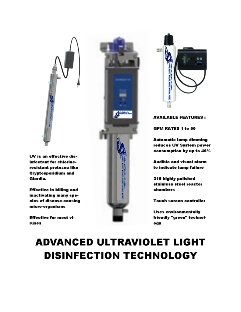 ASI Ultraviolet lights for water disinfection